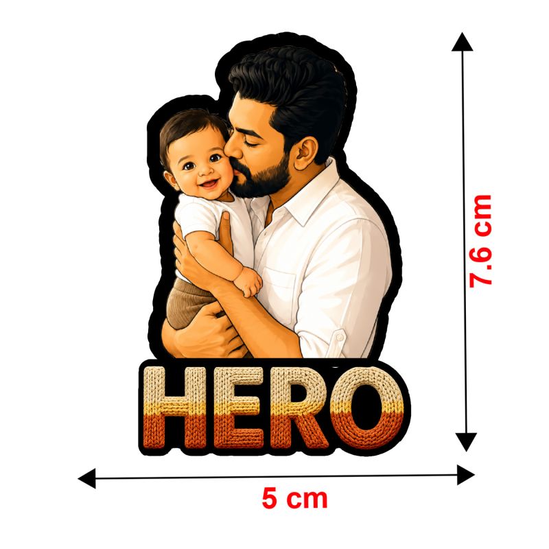 Personalized Dad Photo Fridge Magnet  Dad is My Hero Theme Gift for Father Custom with Photo Memorable